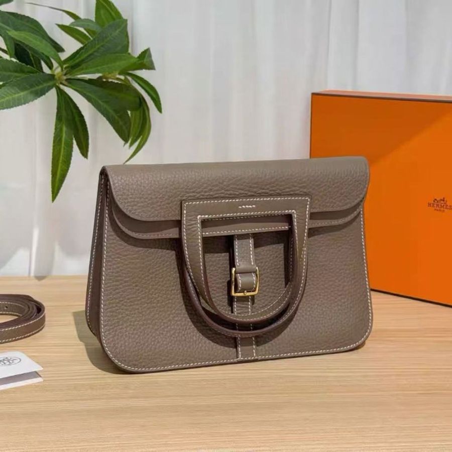 ✨Hermes halzan25 大象灰金扣  全新閒置配件齊全-7