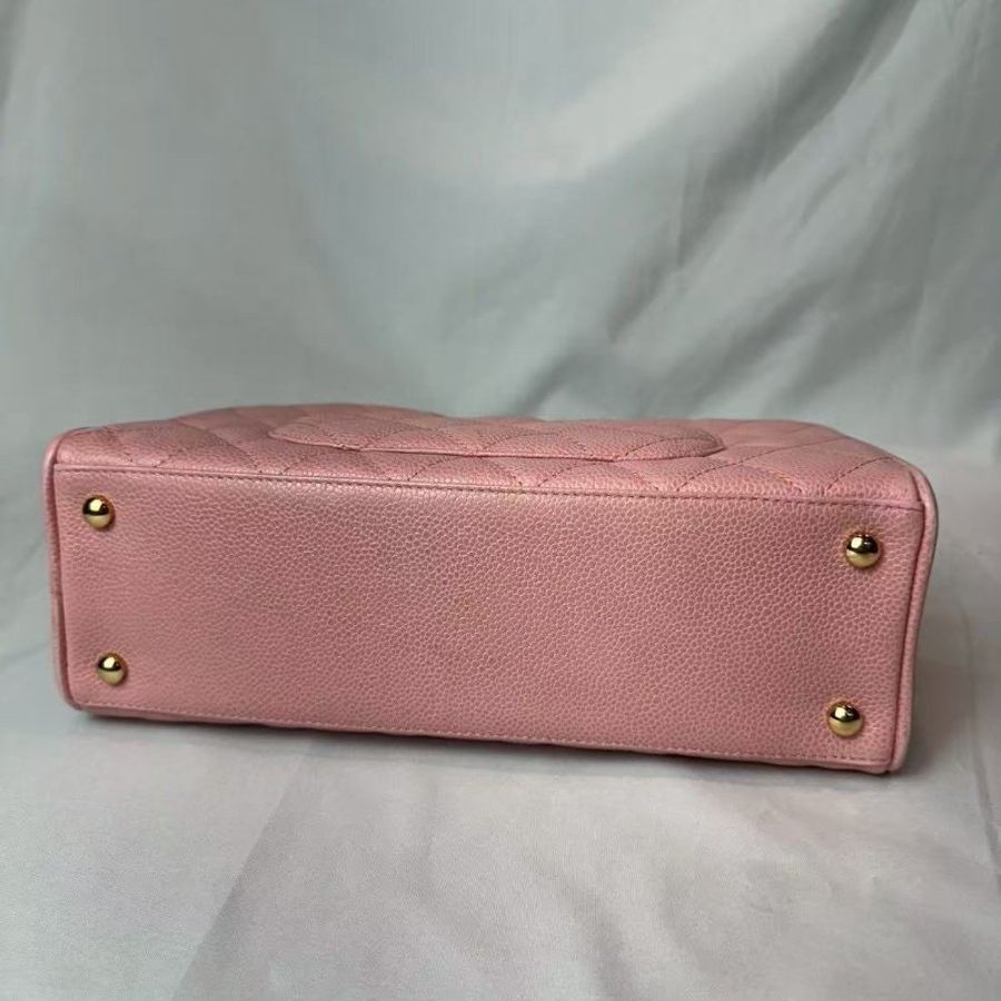 CHANEL 粉色保齡球包 27*16cm 98新配件塵袋保卡-1
