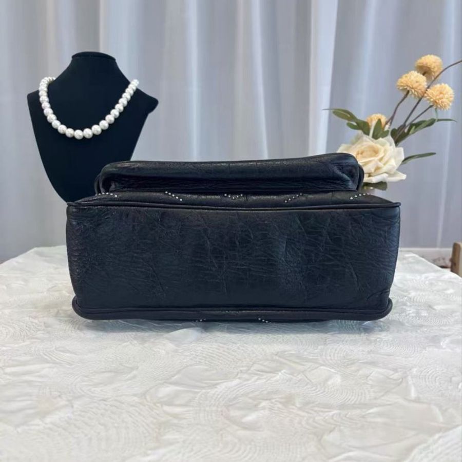 ✨YSL NIKI系列 黑銀鉚釘款中號鍊條包 21*16*7.5 98新 配件塵袋-4