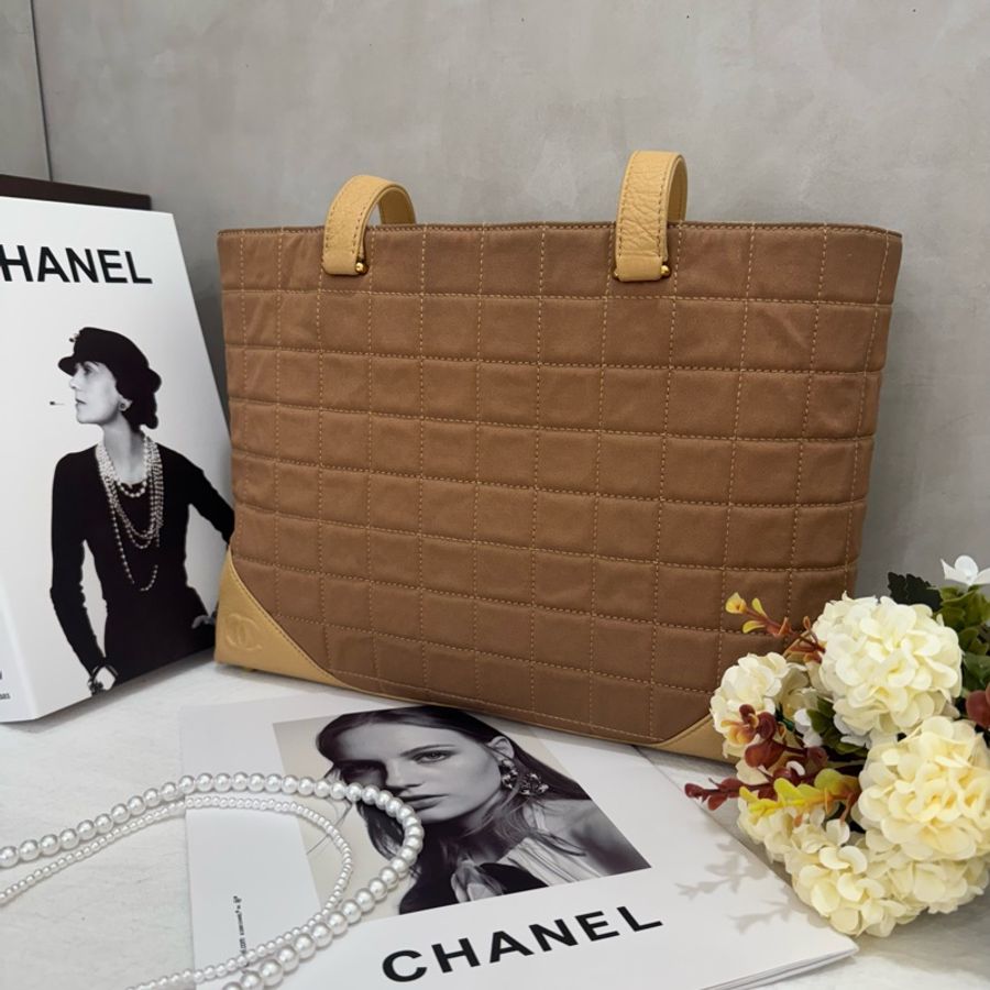 Chanel 冰格拼皮托特包-1