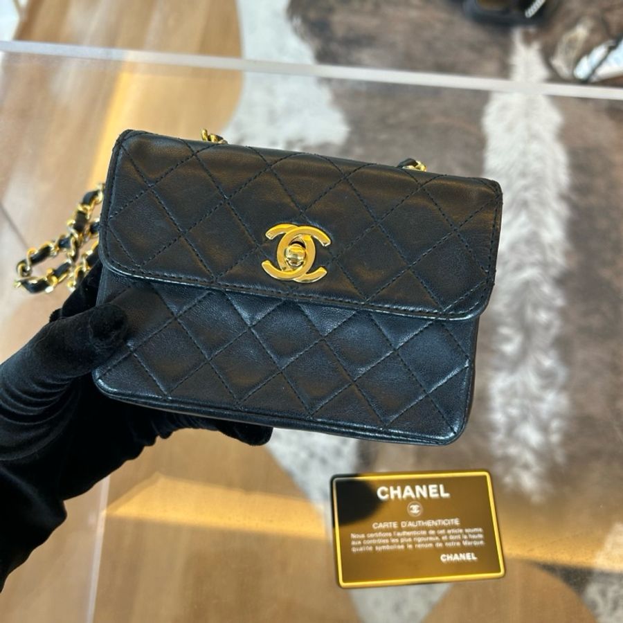 Chanel 香奈兒菱格紋 mini cf 豆豆鏈條包-1