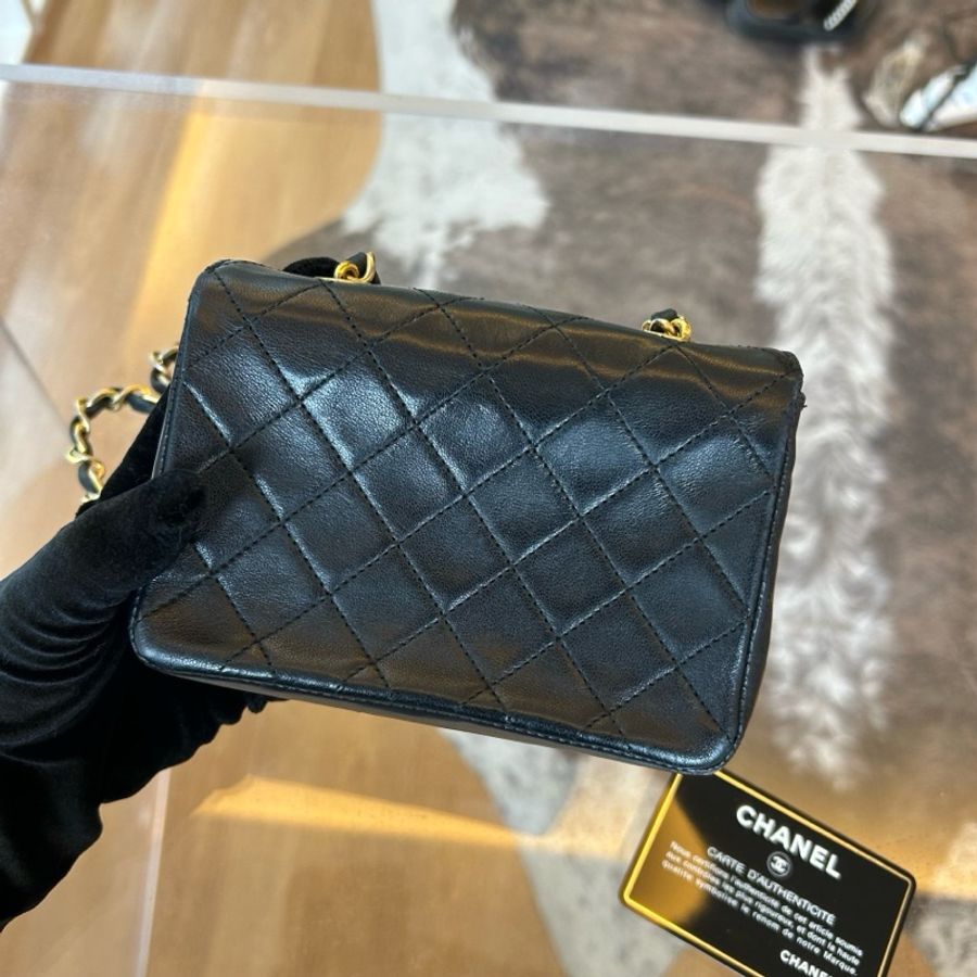 Chanel 香奈兒菱格紋 mini cf 豆豆鏈條包-10