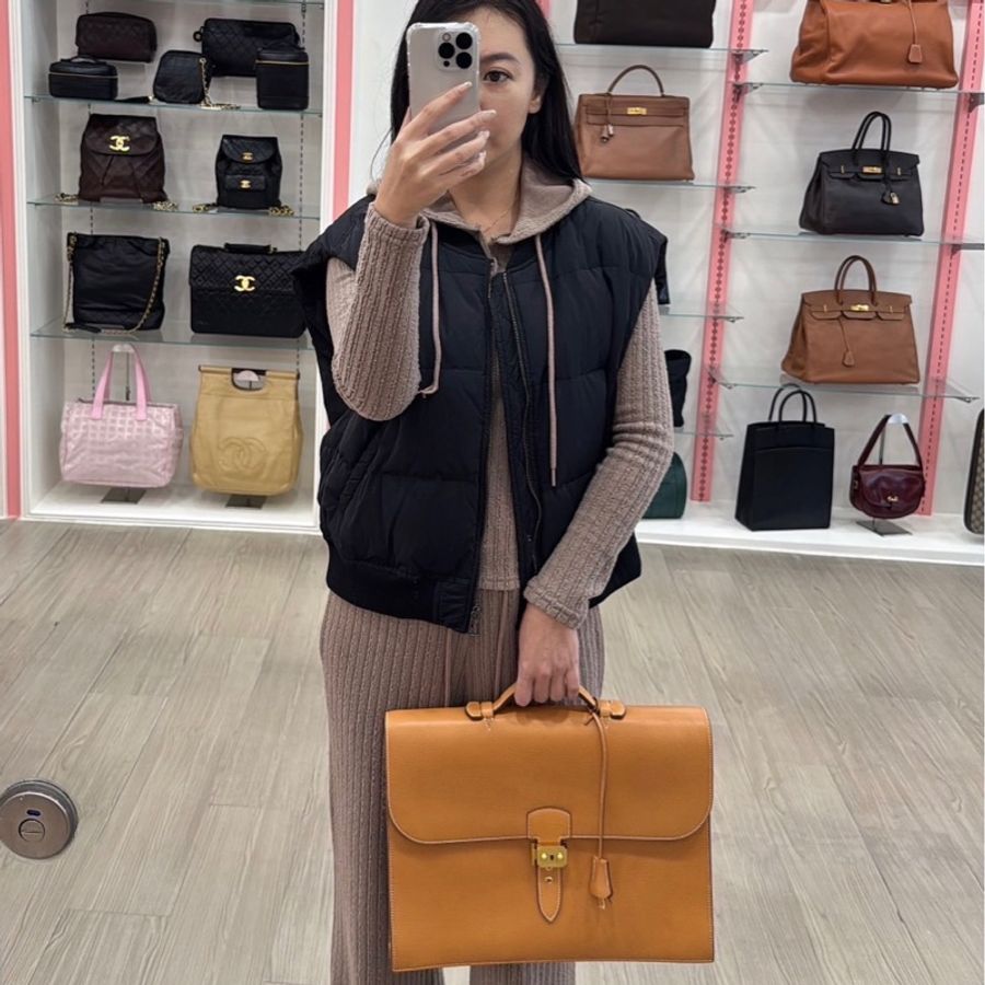 【赫蒂國際精品】 Hermès sac à dépêche 38 商務公事包-3