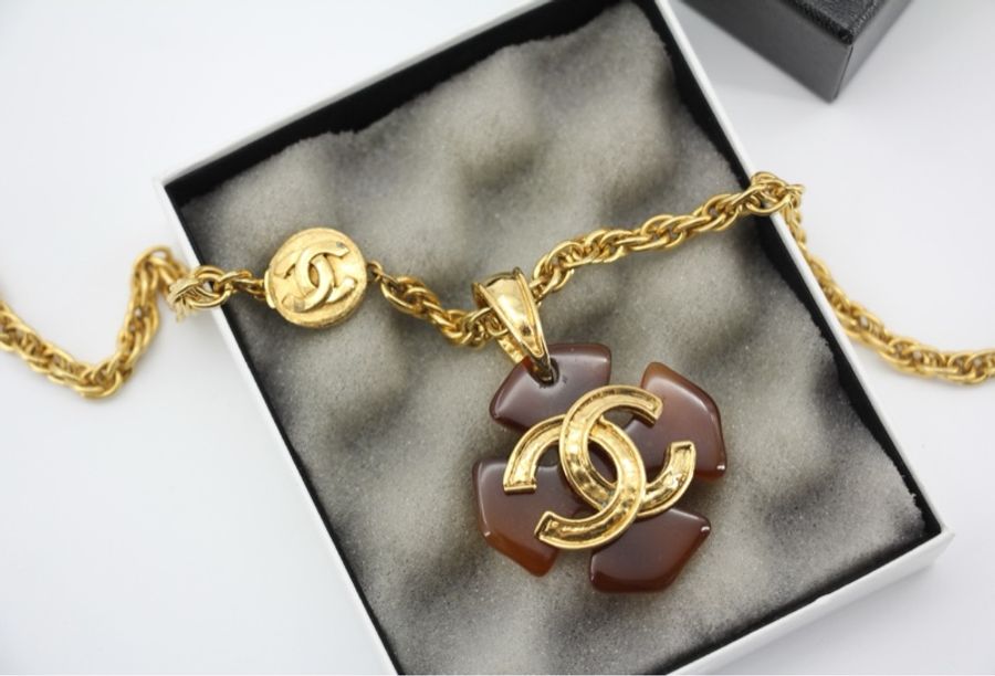 Chanel Vintage 94P玳瑁鍍金長/疊戴頸鏈-4