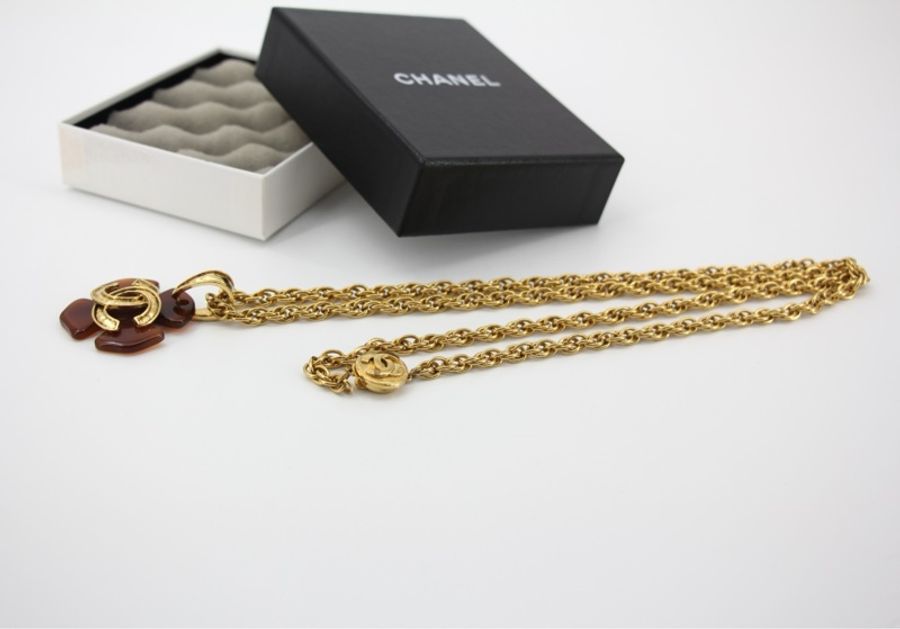 Chanel Vintage 94P玳瑁鍍金長/疊戴頸鏈-11
