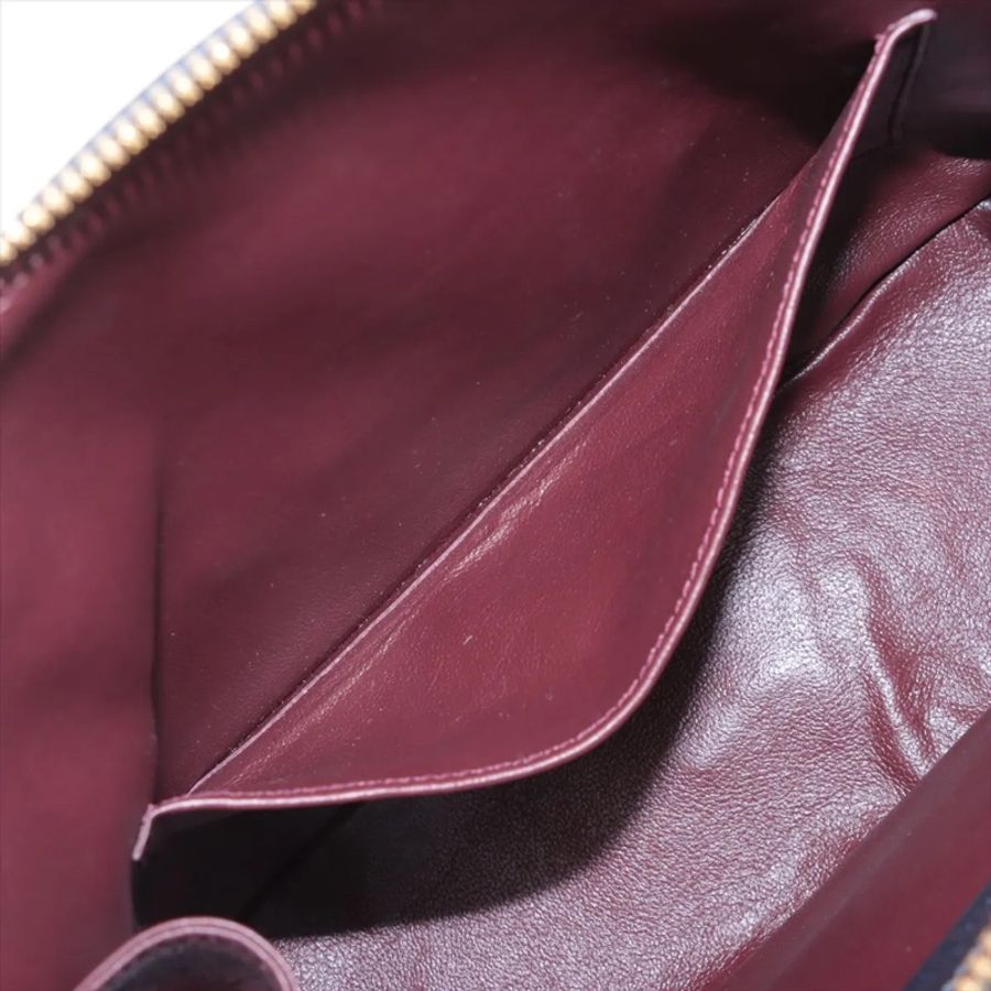 Gucci Horsebit 1955 navy x beige 2 Way Handbag 古馳皮拼布貝殼包-9