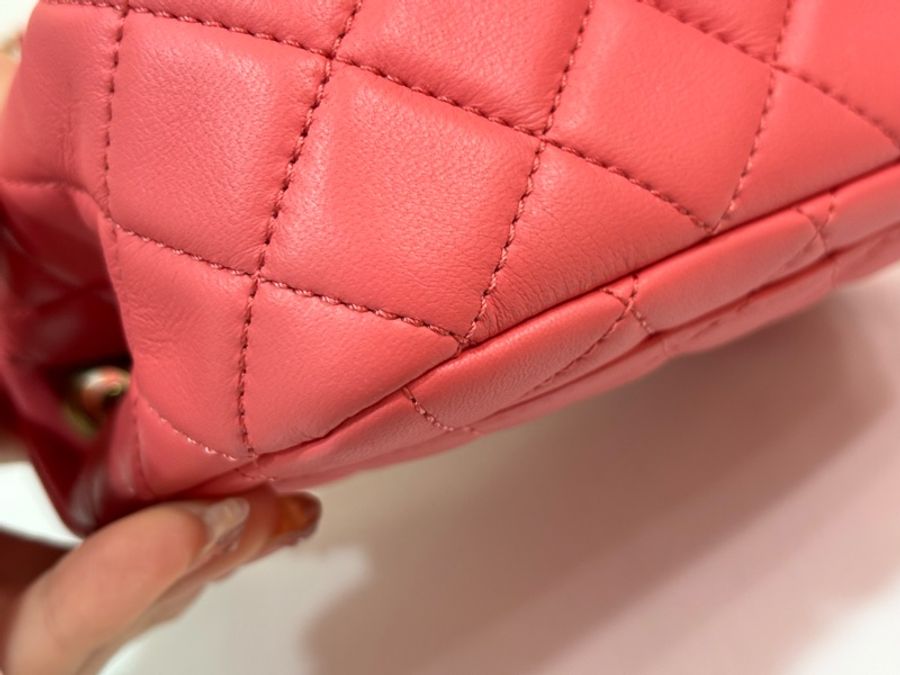 Chanel 金球方胖 17cm 珊瑚粉 CF-6