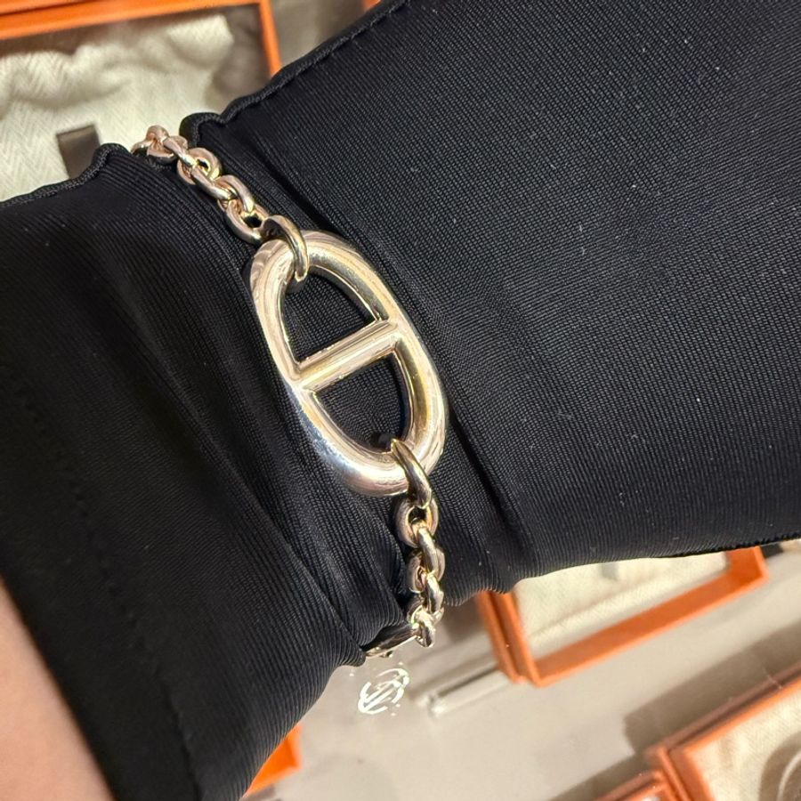 Hermes 925純銀豬鼻手鏈-3