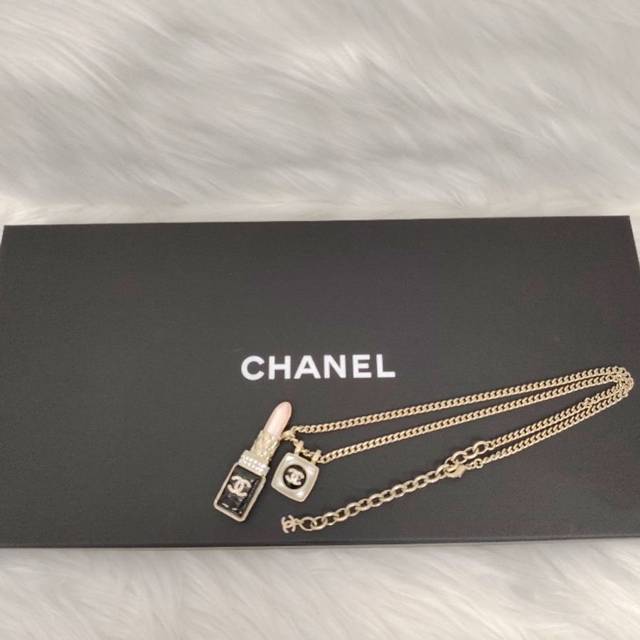 Chanel 香奈兒 22c 香水 口紅 項鏈-4