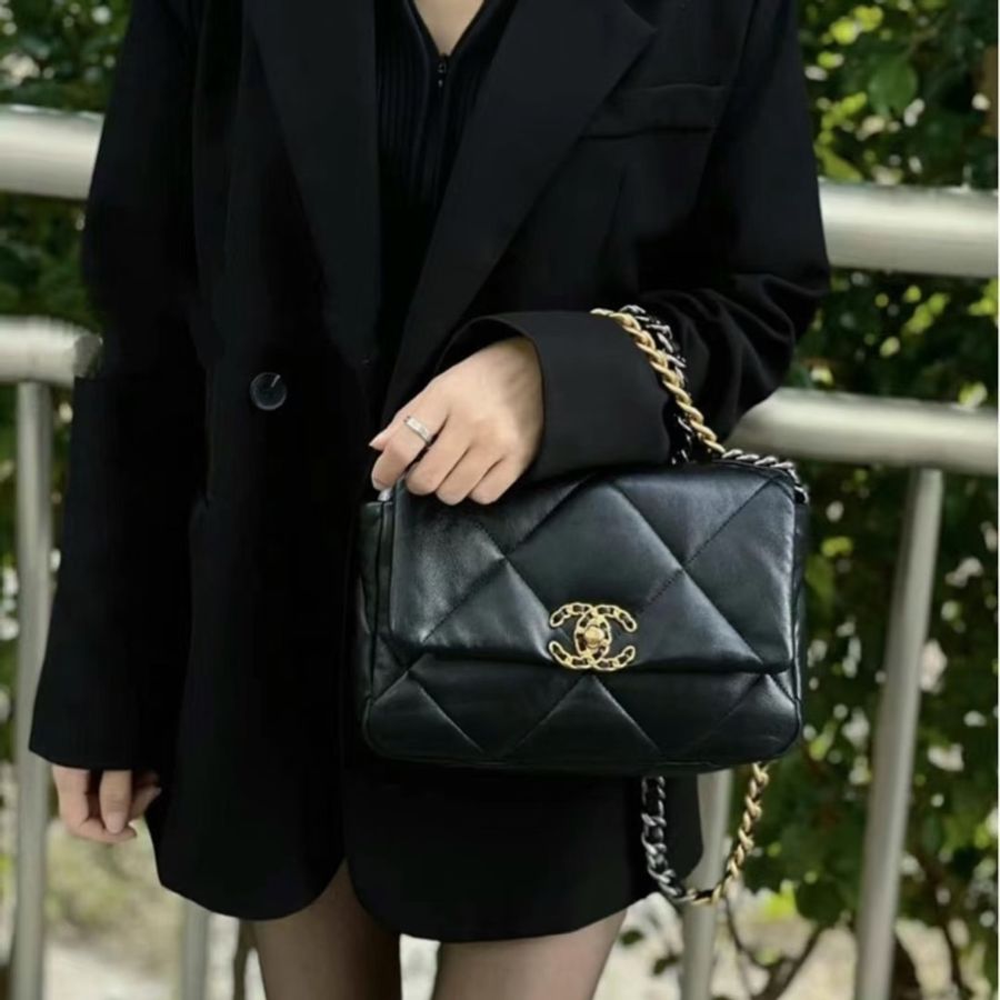 Chanel 19bag黑金鏈條斜挎包 #99新🈶購證 #櫃上在售23萬-3