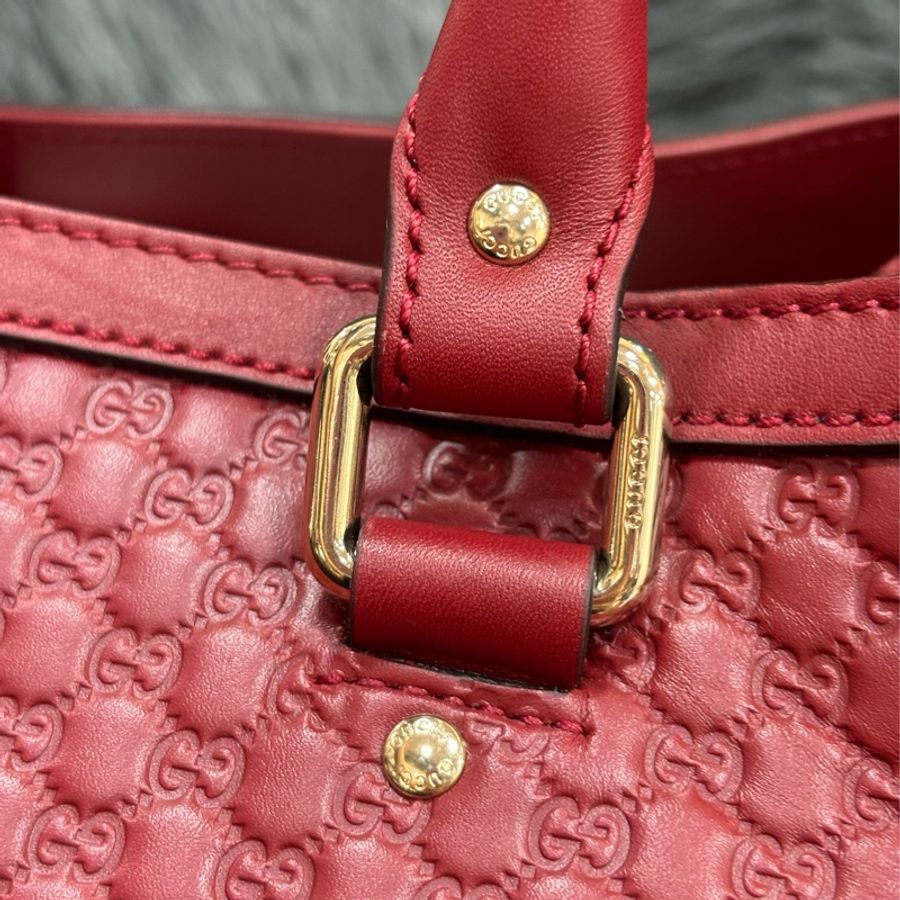 GUCCI 510290 GG LOGO 酒紅色牛皮壓紋 手提包公事包斜背包肩背包-8