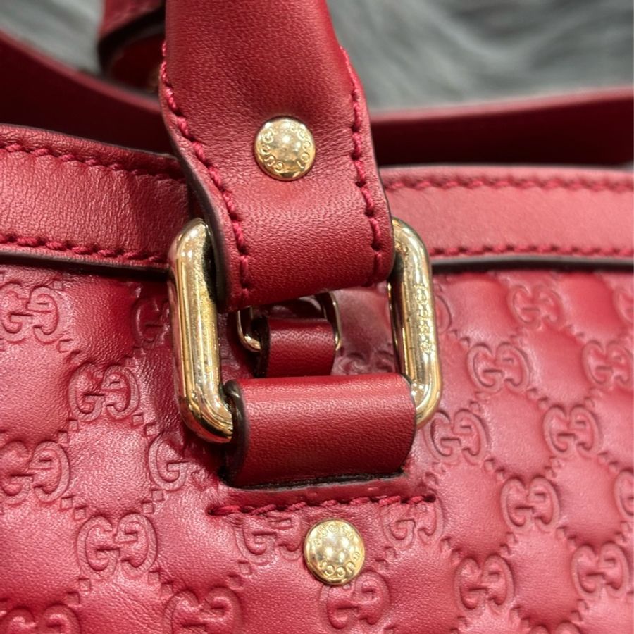 GUCCI 510290 GG LOGO 酒紅色牛皮壓紋 手提包公事包斜背包肩背包-9