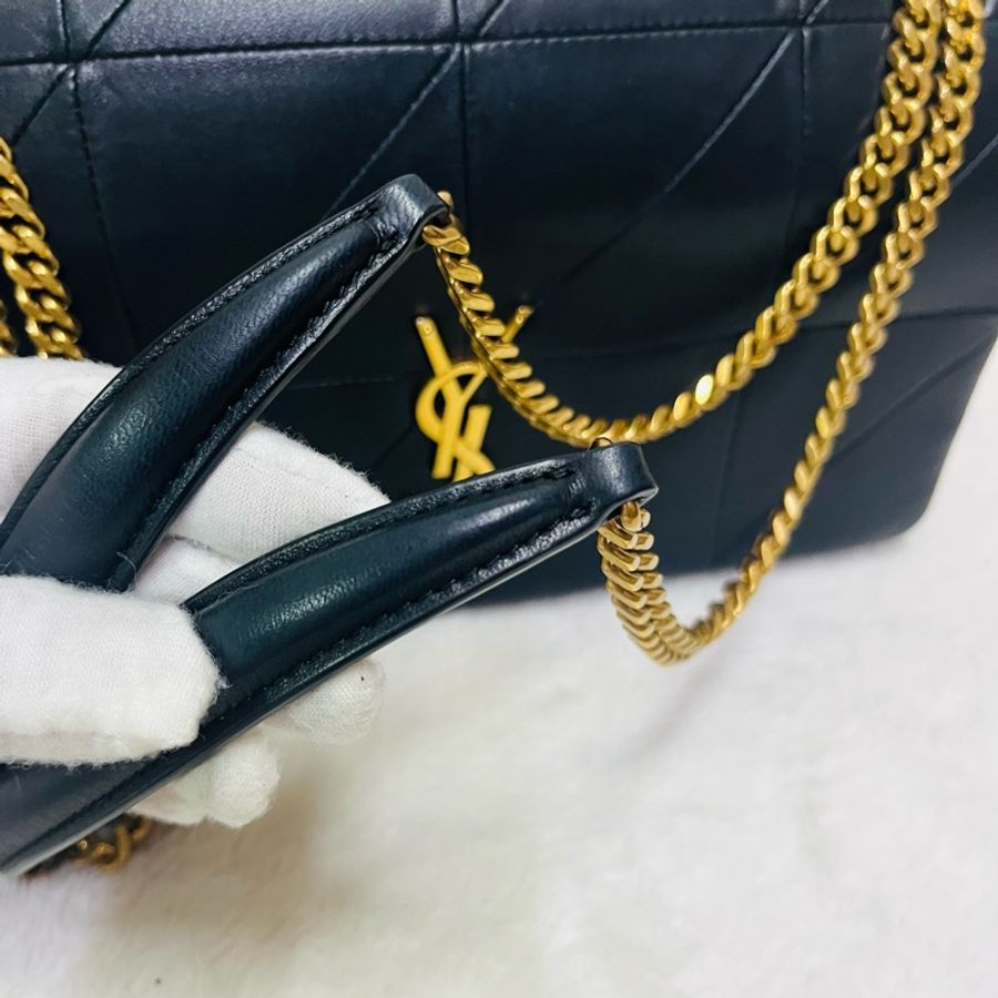 SAINT LAURENT YSL #型號 515821 JAMIE 中款 25CM鏈條包黑金-23