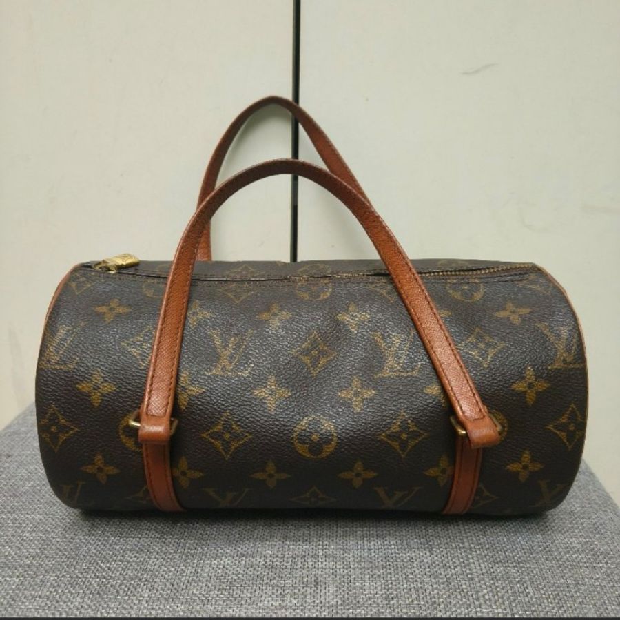 ‼️年中慶降價‼️創新低價只到6/21🎁 ㊣✨Louis Vuitton✨(附防塵袋)路易威登 LV 老花 紅皮 巴比龍 26 圓筒包 手提包/二手精品/二手包/保證正品🌳二手樹屋🌳-3