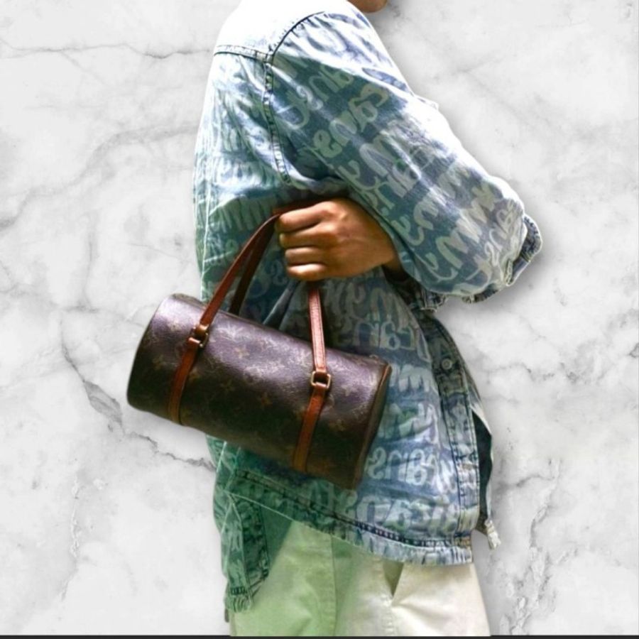 ‼️年中慶降價‼️創新低價只到6/21🎁 ㊣✨Louis Vuitton✨(附防塵袋)路易威登 LV 老花 紅皮 巴比龍 26 圓筒包 手提包/二手精品/二手包/保證正品🌳二手樹屋🌳-38