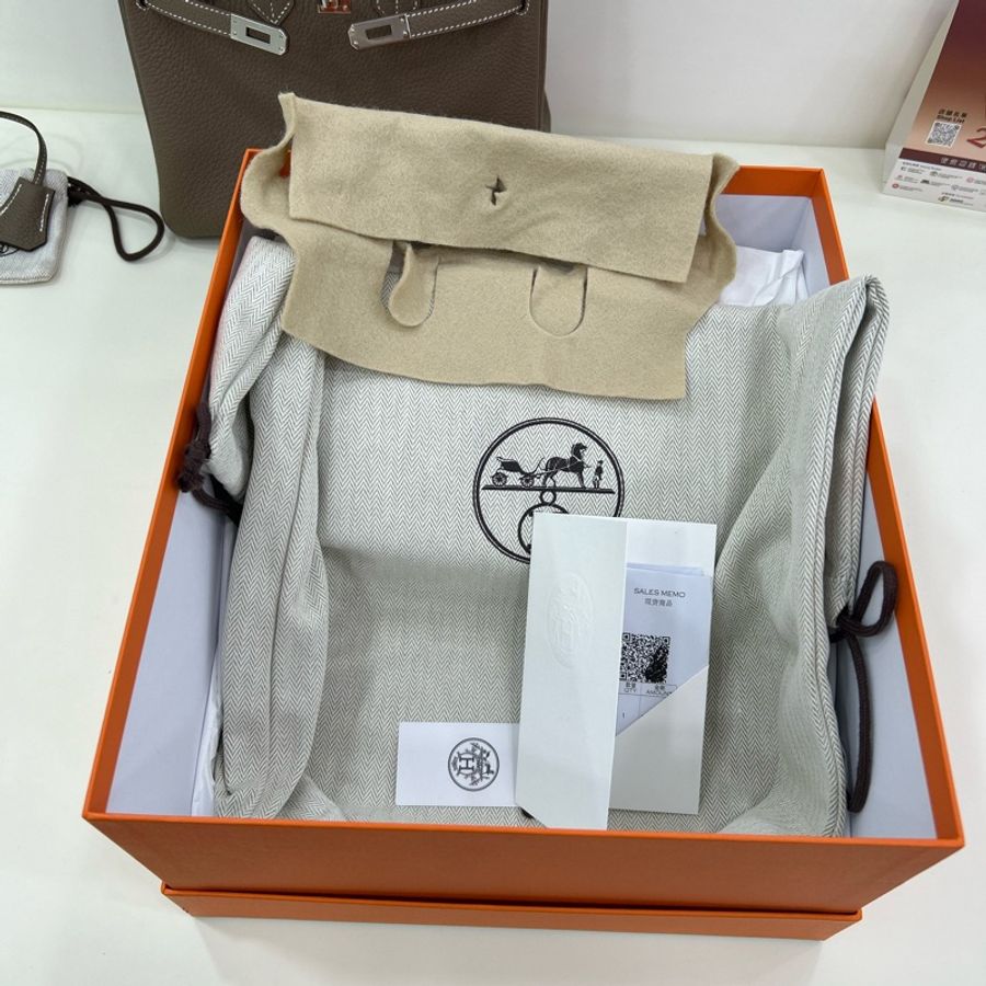 愛馬仕 Birkin 25 K刻 大象灰Togo皮 銀扣 全新全套 Brand New Hermes Stamp K Etoupe Togo PHW Full set with receipt-28