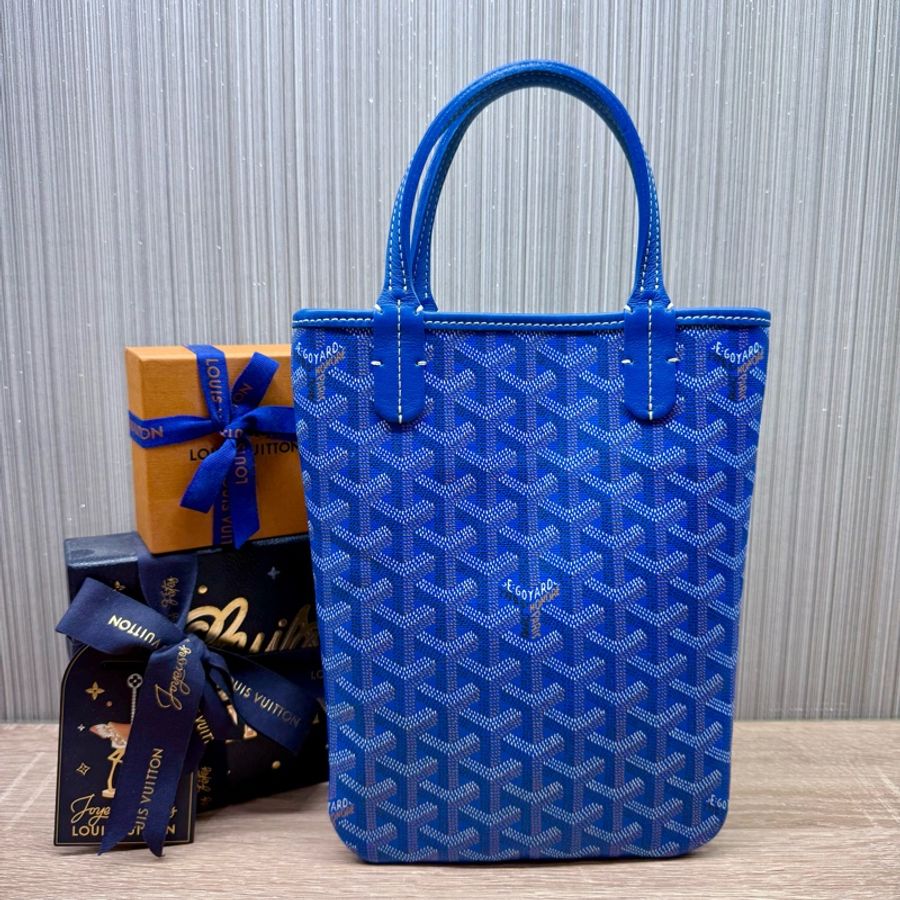 Goyard Poitier mini 絕版限量款寶藍色手提包-0