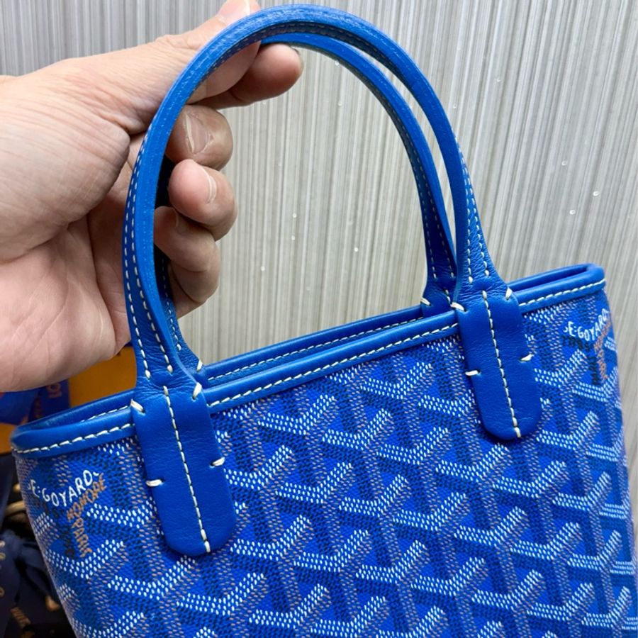 Goyard Poitier mini 絕版限量款寶藍色手提包-6