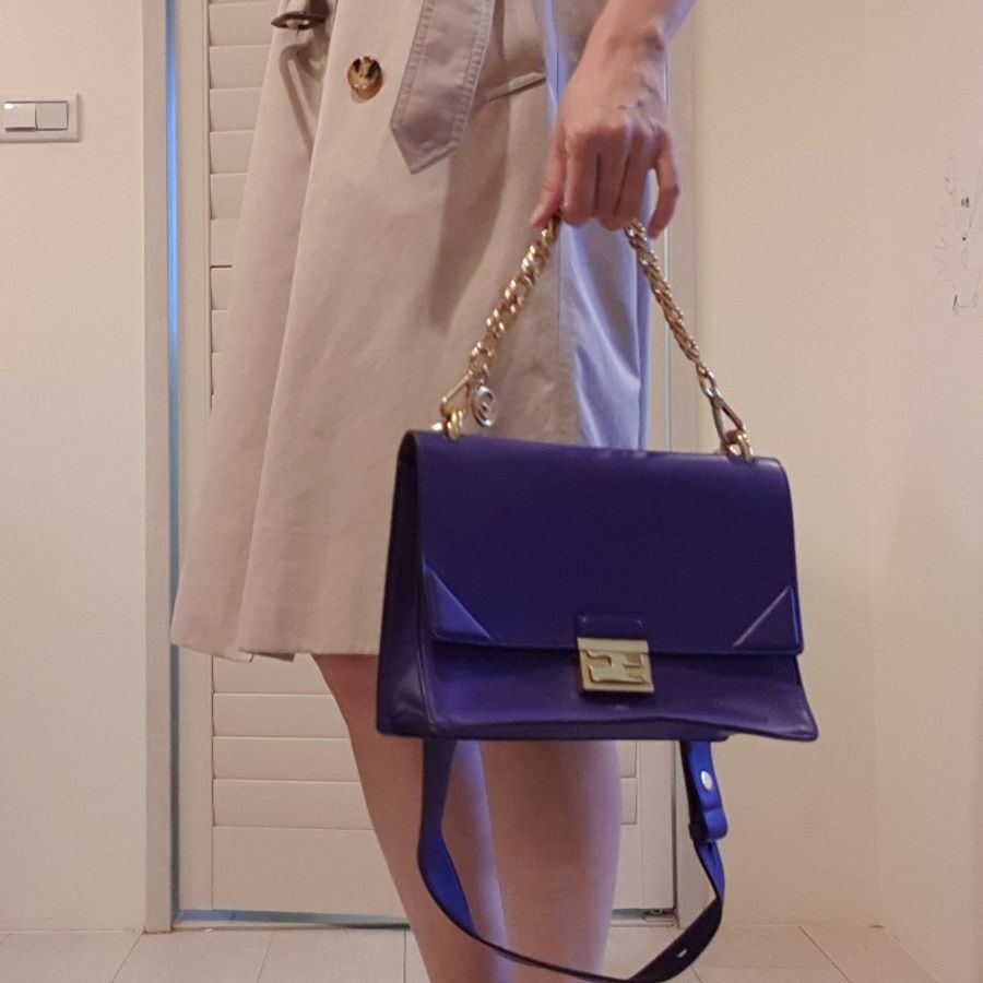 Fendi 時髦茄子紫KanU 肩背包-7