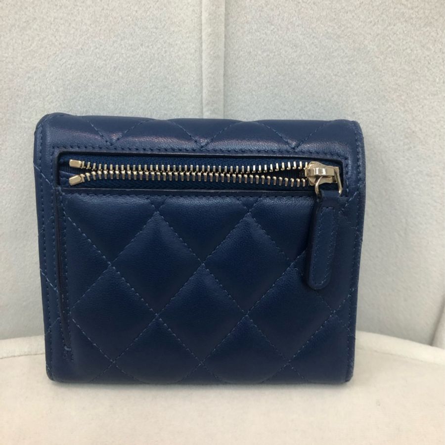CHANEL 藍色三摺銀包 XA313-2