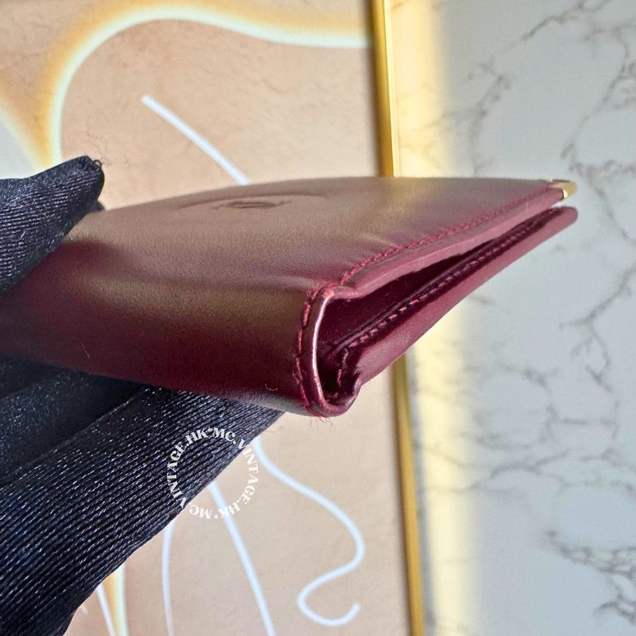 Cartier Vintage Wallet 中古 波爾多酒紅 短銀包-9