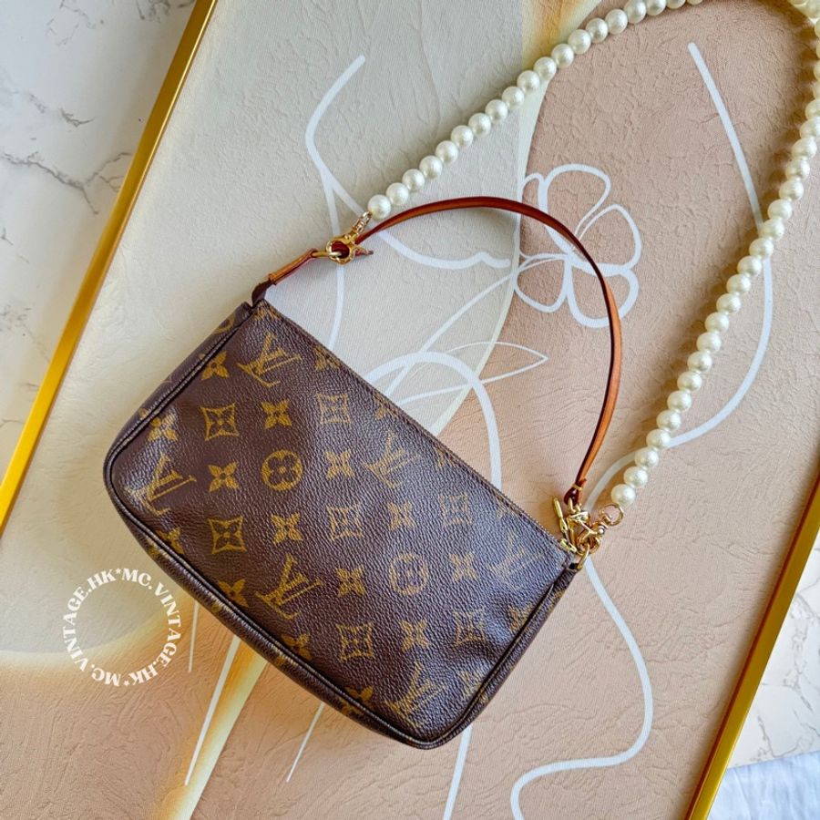 LV Vintage Monogram Pochette Accessoires 中古 老花 麻雀包-0