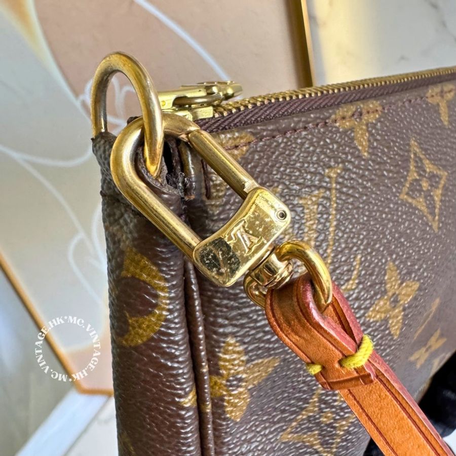 LV Vintage Monogram Pochette Accessoires 中古 老花 麻雀包-14
