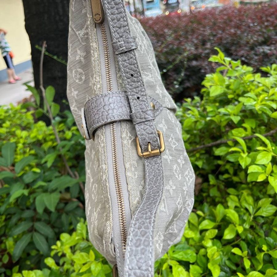 Louis Vuitton 中古 灰色 牛仔 單肩包 LV Vintage denim 丹寧-4