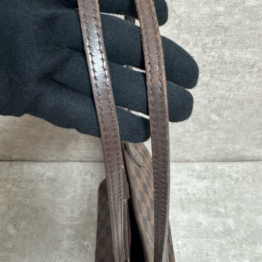 正品 Lv neverfull 黑色棋盤格購物包-3