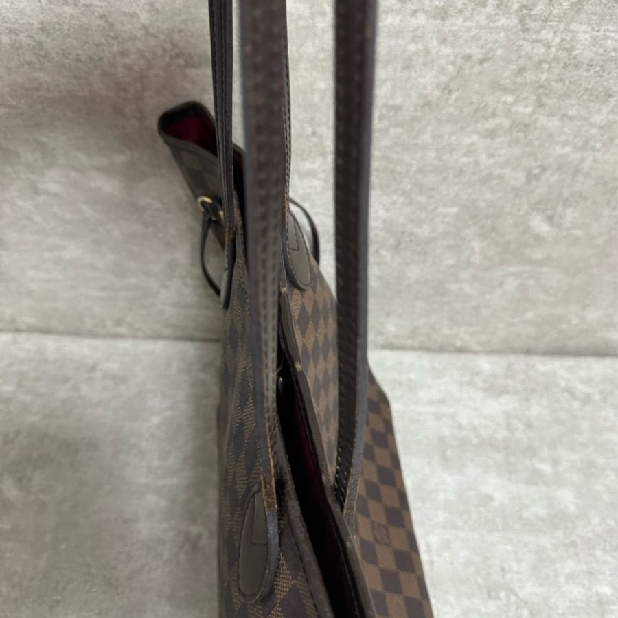 正品 Lv neverfull 黑色棋盤格購物包-21
