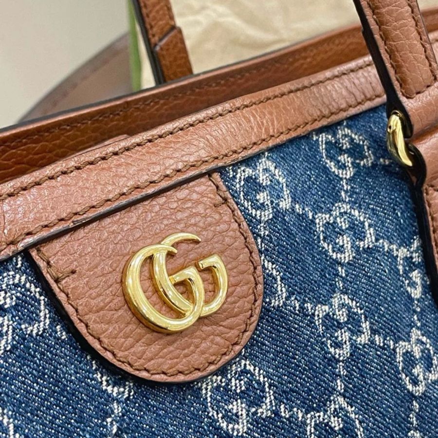 🈶台灣購證🉑肩背 #專櫃8萬入手 #99新 Gucci新款牛仔托特側肩背包🔥全網最低🔥-4