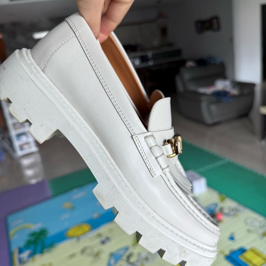 Tod’s loafer 白色流蘇增高樂福鞋38.5-1