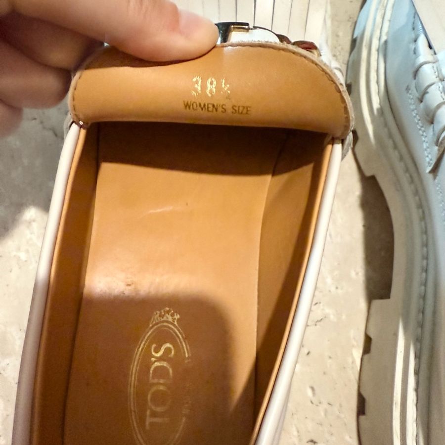 Tod’s loafer 白色流蘇增高樂福鞋38.5-13