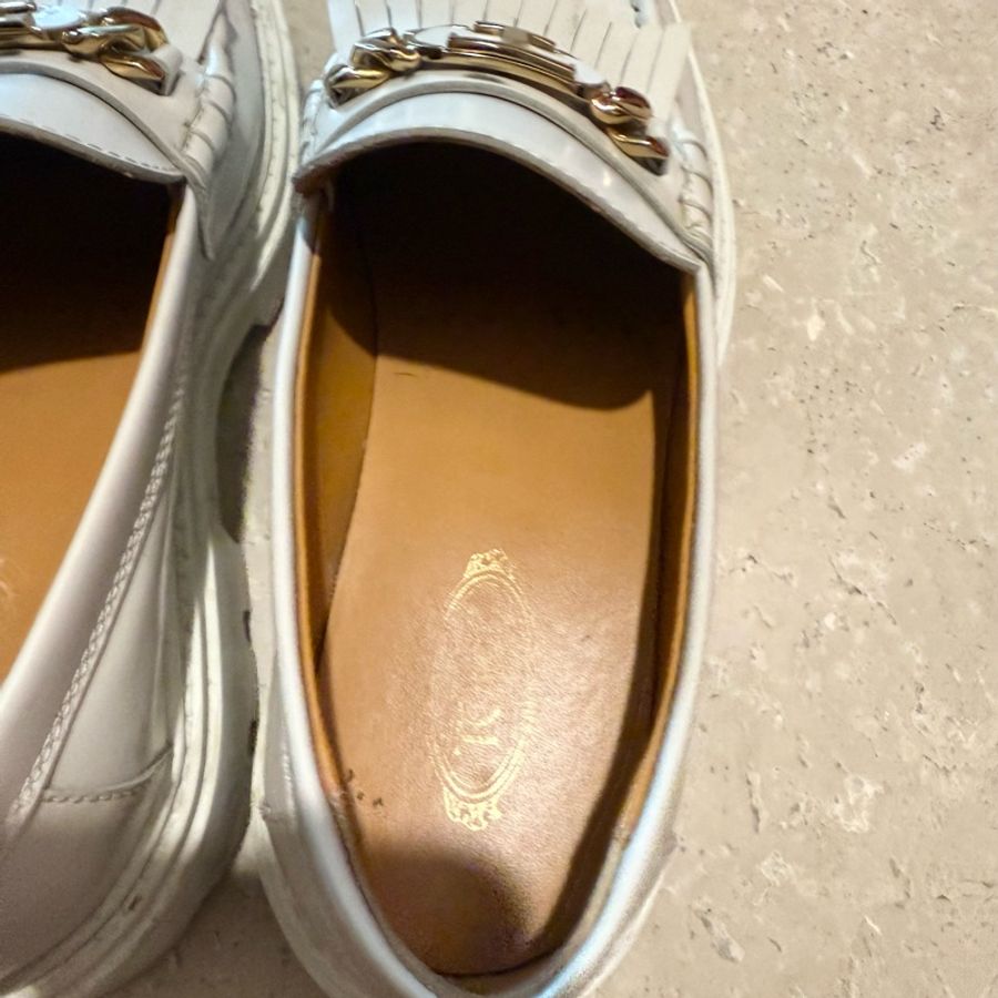 Tod’s loafer 白色流蘇增高樂福鞋38.5-15
