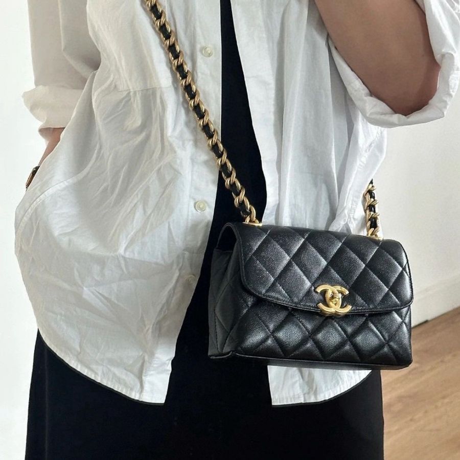 Chanel 23P 荔枝牛皮單肩斜挎包-5
