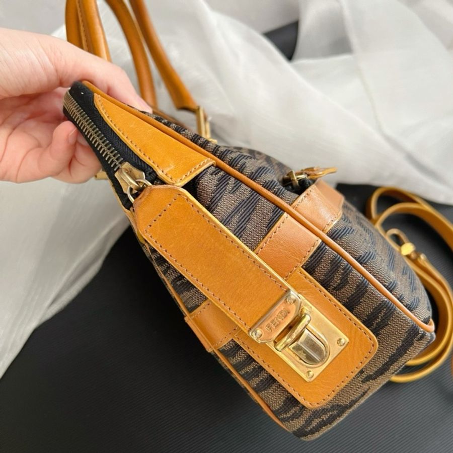 Fendi芬迪 vintage豹紋手拎斜挎包😍-3
