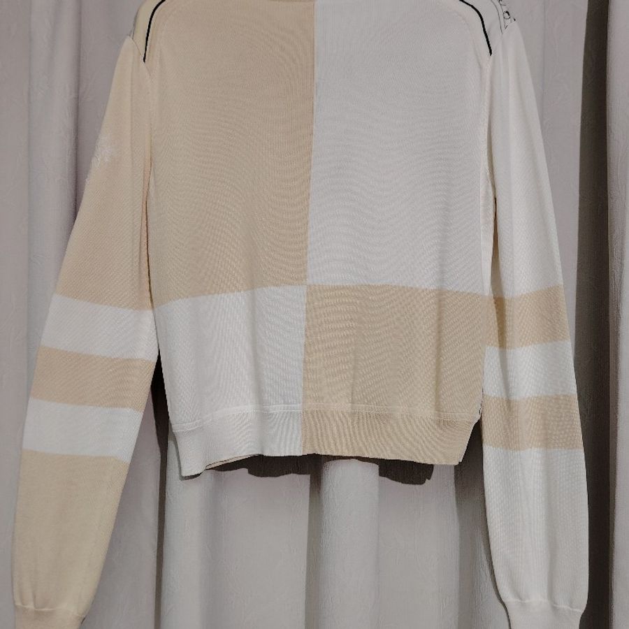 Hermès 桑蠶絲撞色圓領針織衫-3