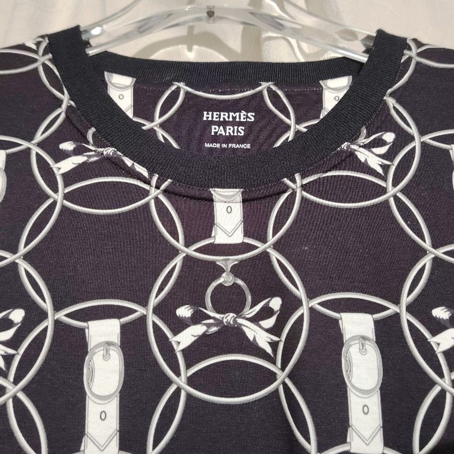 Hermès 愛馬仕 黑白花紋 T恤 34碼-1