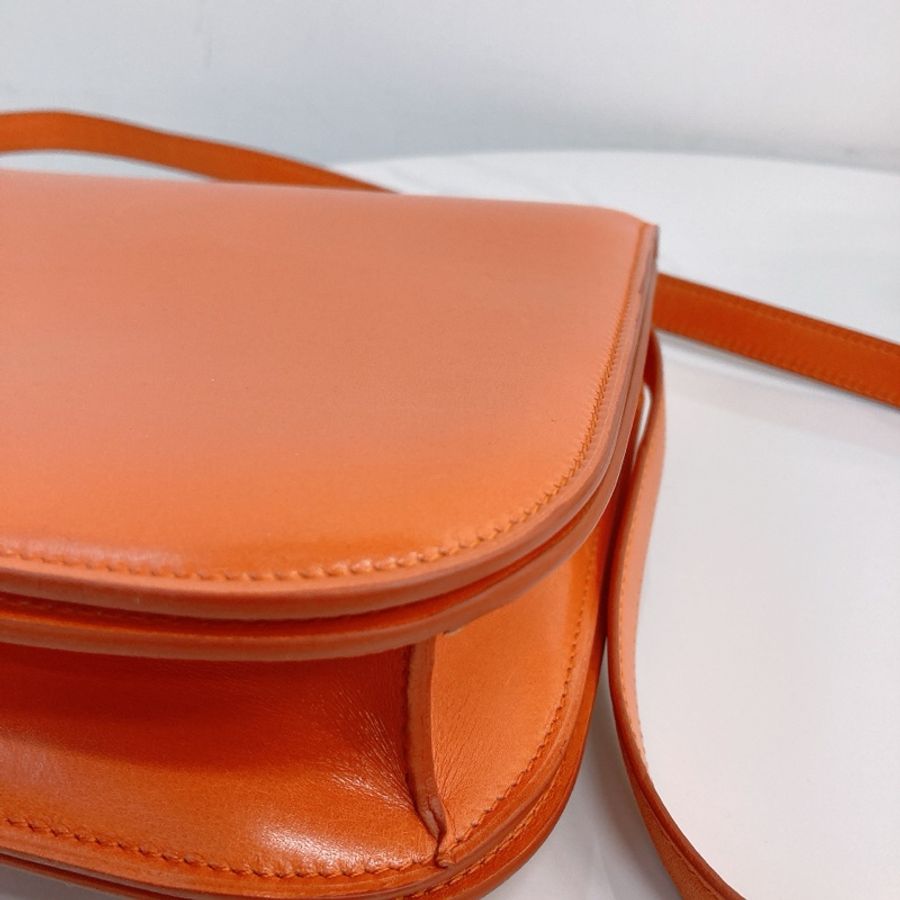 TW2384 賽琳橙色金釦斜挎包 Celine Box-11