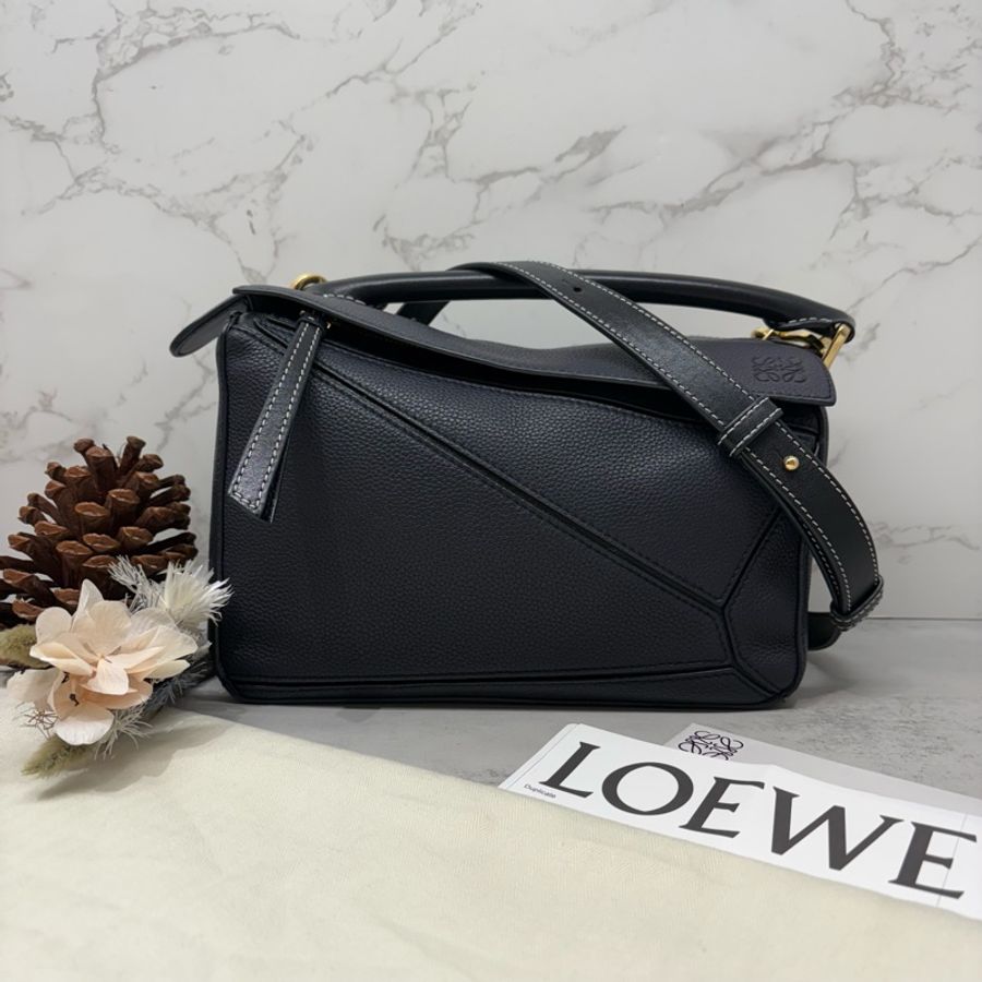 LOEWE羅意威|small puzzle 小號 黑金扣-0