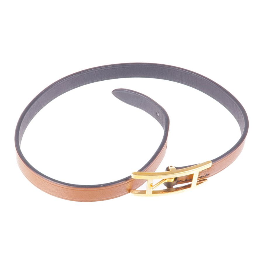 HERMES 【激減優惠】Swift皮革Behapi Double Tour Bracelet金扣手帶-6