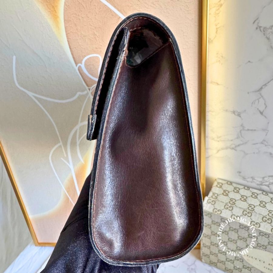 GUCCI Vintage Sherryline Clutch 中古 麂皮 手拿包-7