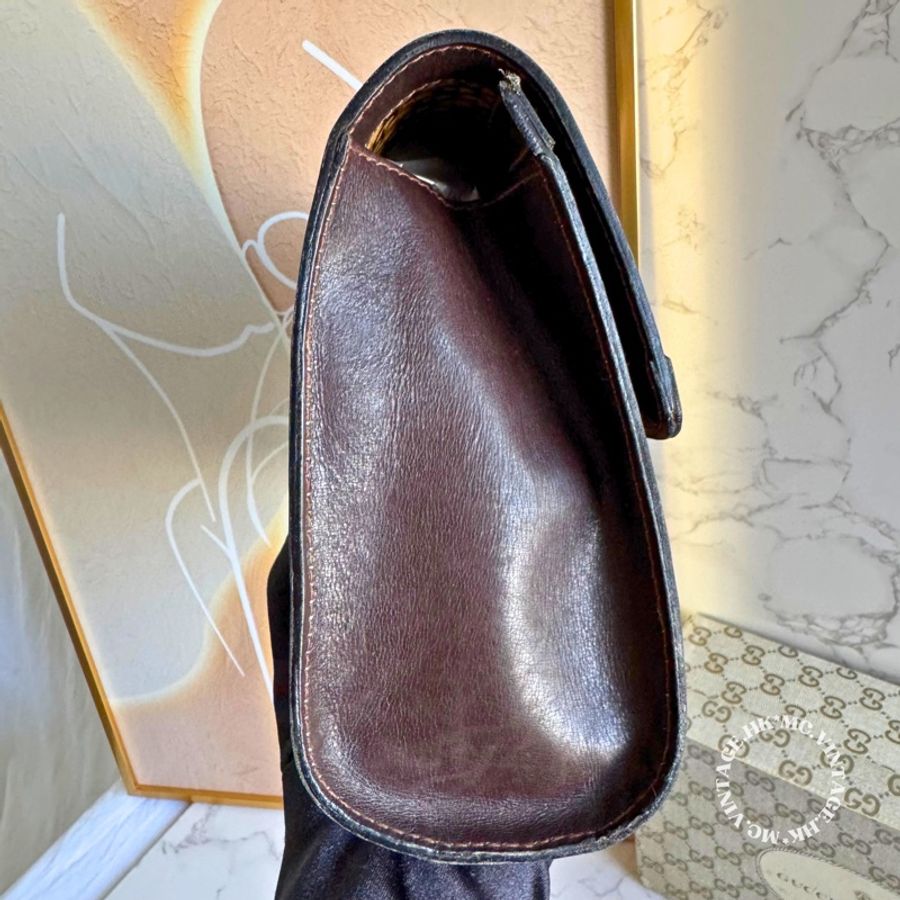 GUCCI Vintage Sherryline Clutch 中古 麂皮 手拿包-8