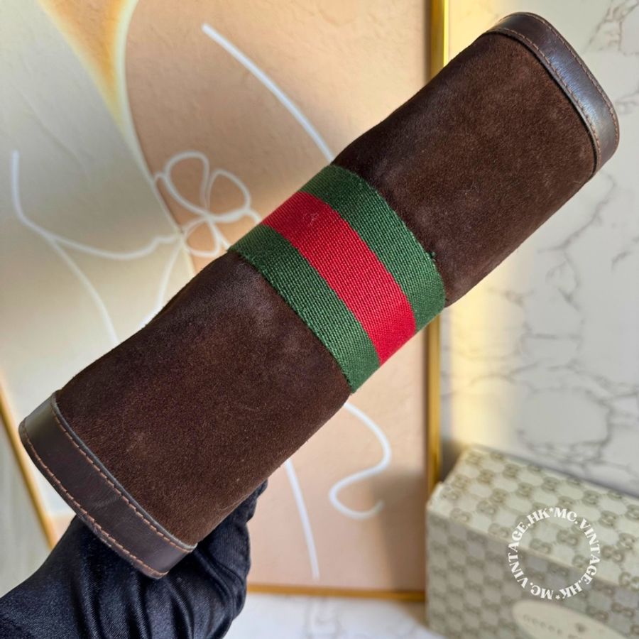GUCCI Vintage Sherryline Clutch 中古 麂皮 手拿包-9