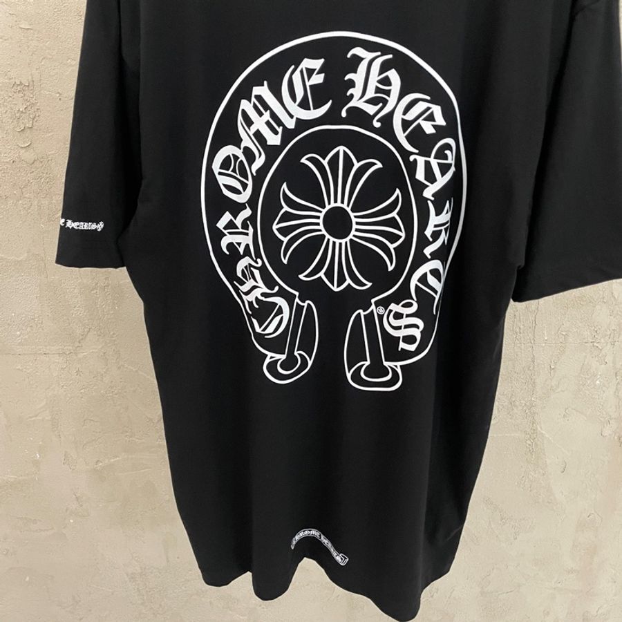 Chrome Hearts克羅心黑色大馬蹄十字花短袖T恤 全新 Size:XS/S/M/XL-2