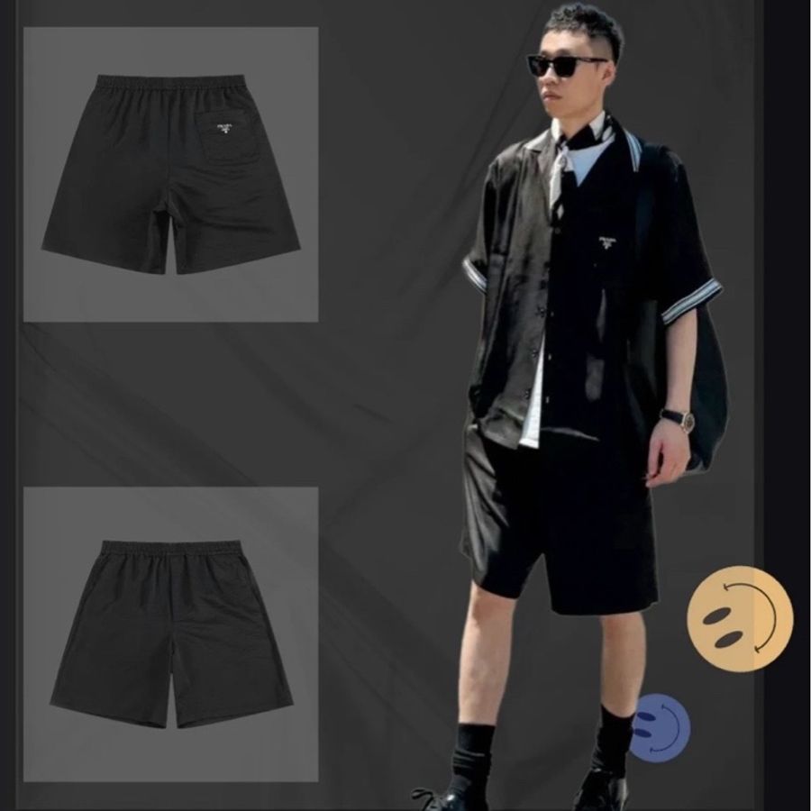促銷品 PRADA 短褲 男士 黑色-6