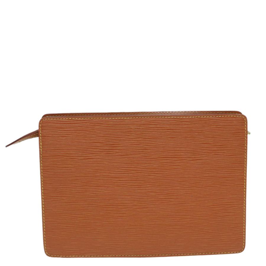 【日本直送】路易威登 Epi Pochette Homme 手拿包 棕色 Zipang 金色 M52528 正品 83787-1
