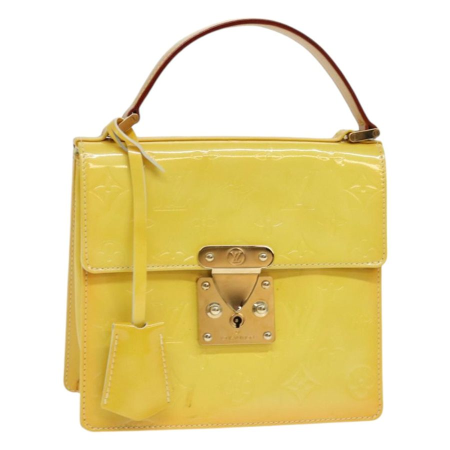 【日本直送】路易威登 Monogram Vernis Spring Street 手袋 亮黃色 M91068 正品 86715-0