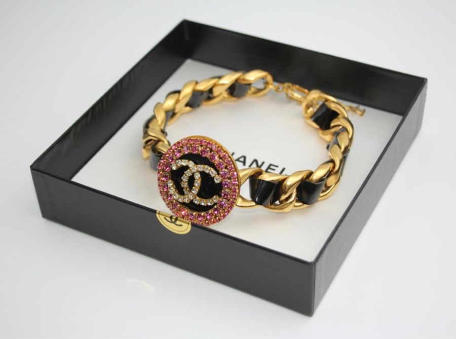 Chanel Vintage 95P水鑽芭比系列粉色Choker-10