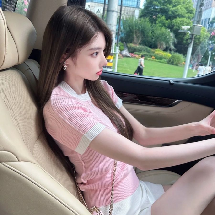 Chanel香奈兒25M coco beach系列粉色短袖-4